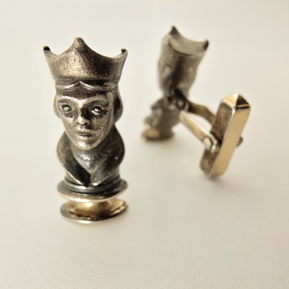 Silver and Gold SWANK  Chess King Cufflinks